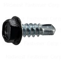 8 X 1/2 Inch Black Zinc Hex Gutter Screws - Durable And Corrosion Resistant
