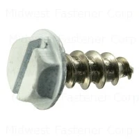 10 X 1/2 Inch Stainless Steel Hex Washer Shutter Screws - White Finish