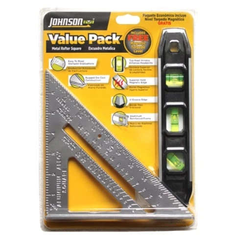 1901-0000 Metal Rafter Square And Magnetic Torpedo Level Value Pack