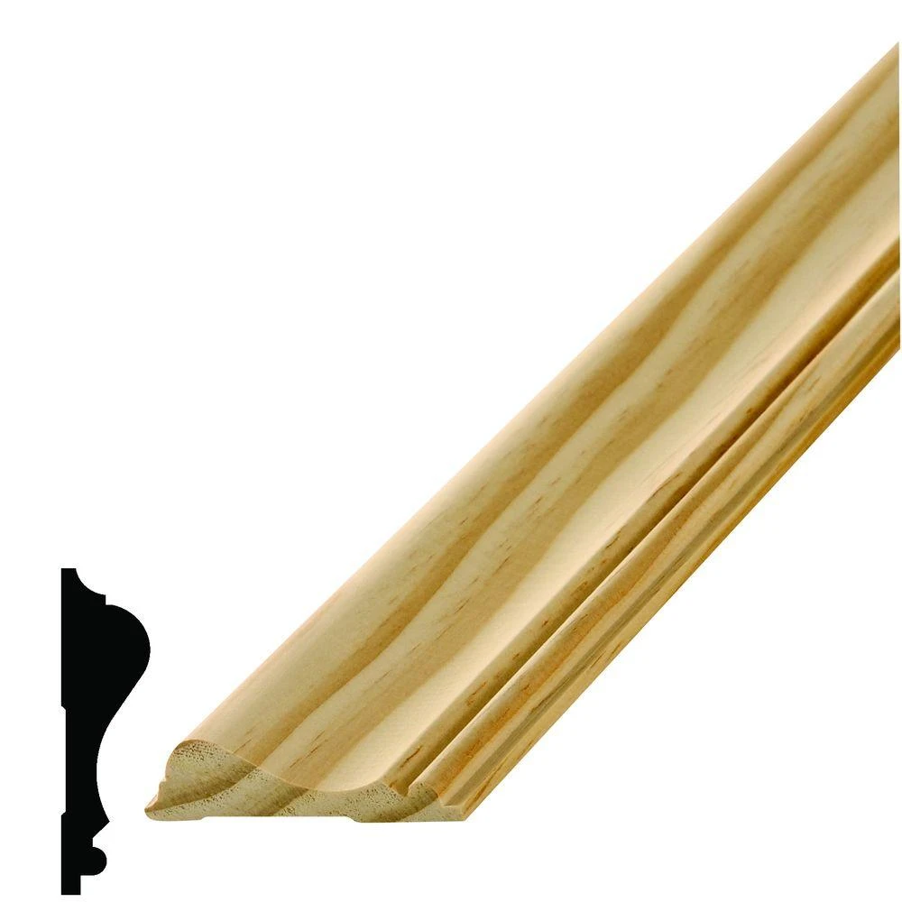 Wm 390 Solid Pine Chair Rail Moulding 11/16 In. X 2-5/8 In. For Decorative Design