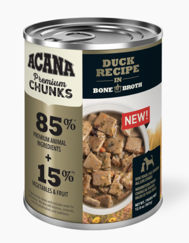 Acana Premium Chunks Duck Recipe In Bone Broth, 12.8 Ounces