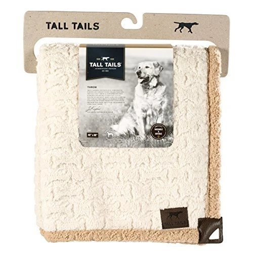 Micro Sherpa Dog Blanket 30x40 In. Cream With Bone Design