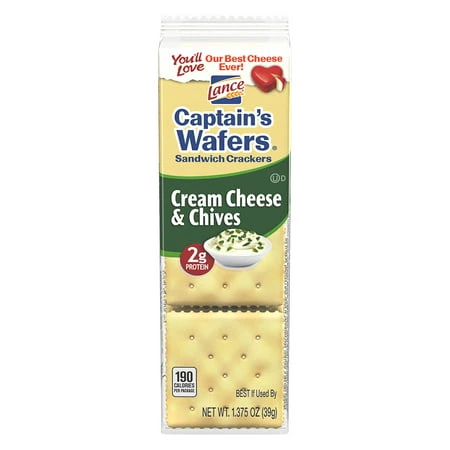 Captain's Wafers Cream Cheese & Chives Sandwich Crackers 8.5 Oz