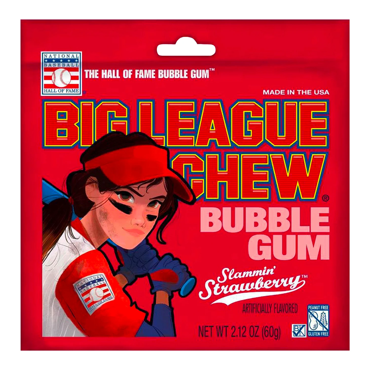 Strawberry Flavor Chewing Gum Peg Bag - 3.12 Ounces