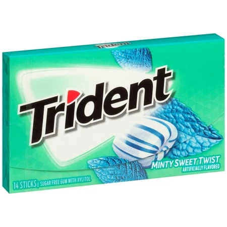 Trident Minty Sweet Twist Sugar Free Gum With Xylitol 14 Count