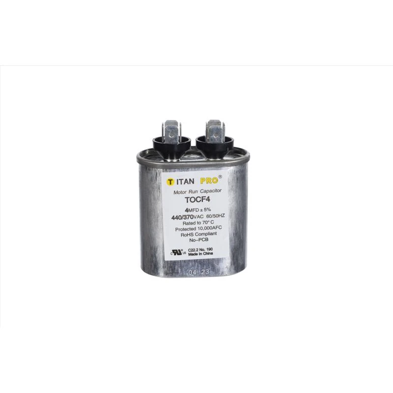 4 Mfd 440 Volt Oval Run Capacitor For Electrical Applications