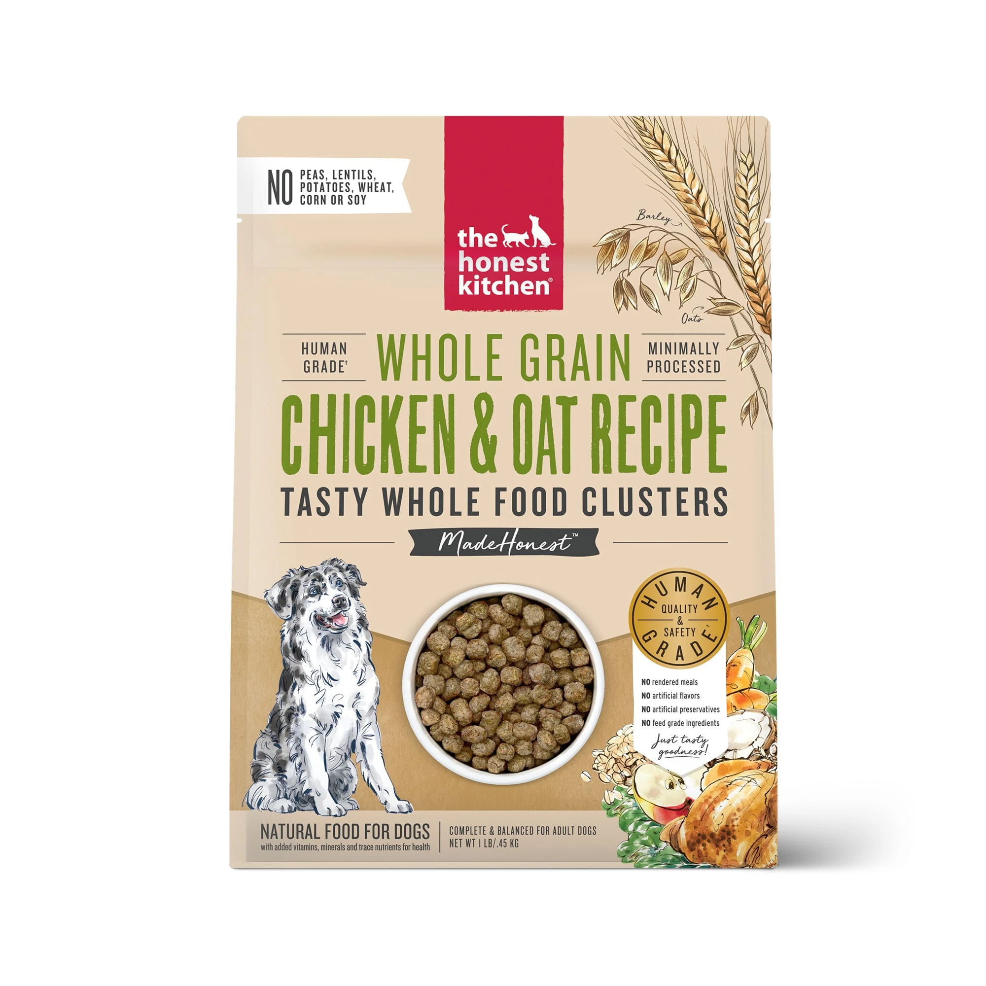 Whole Food Clusters Chicken & Oat Recipe Dry Dog Food, 1 Lb.