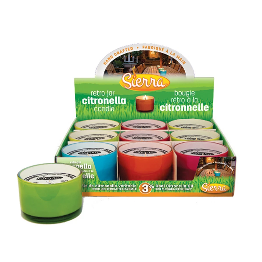 Retro Jar Citronella Candle - 16 Ounce - Outdoor Insect Repellent
