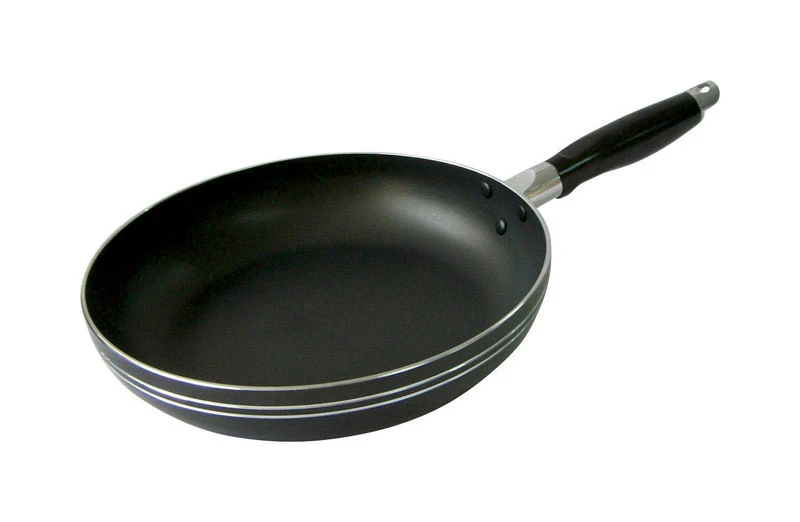 10 Inch Aluminum Fry Pan With Glass Lid And Heat Resistant Handle