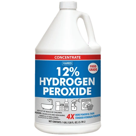 12% Concentrated Food Grade Hydrogen Peroxide 128oz For Home And Garden Use