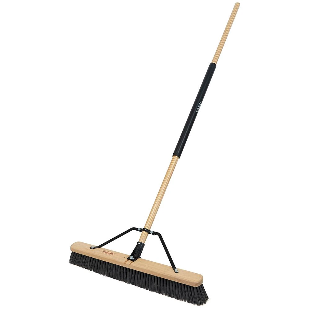 24 Inch Outdoor Wet/dry All-purpose Hardwood And Steel Handle Push Broom
