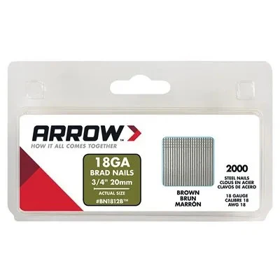 18 Gauge Brad Nails, 3/4-inch, Steel, 2,000 Count For Nail Guns