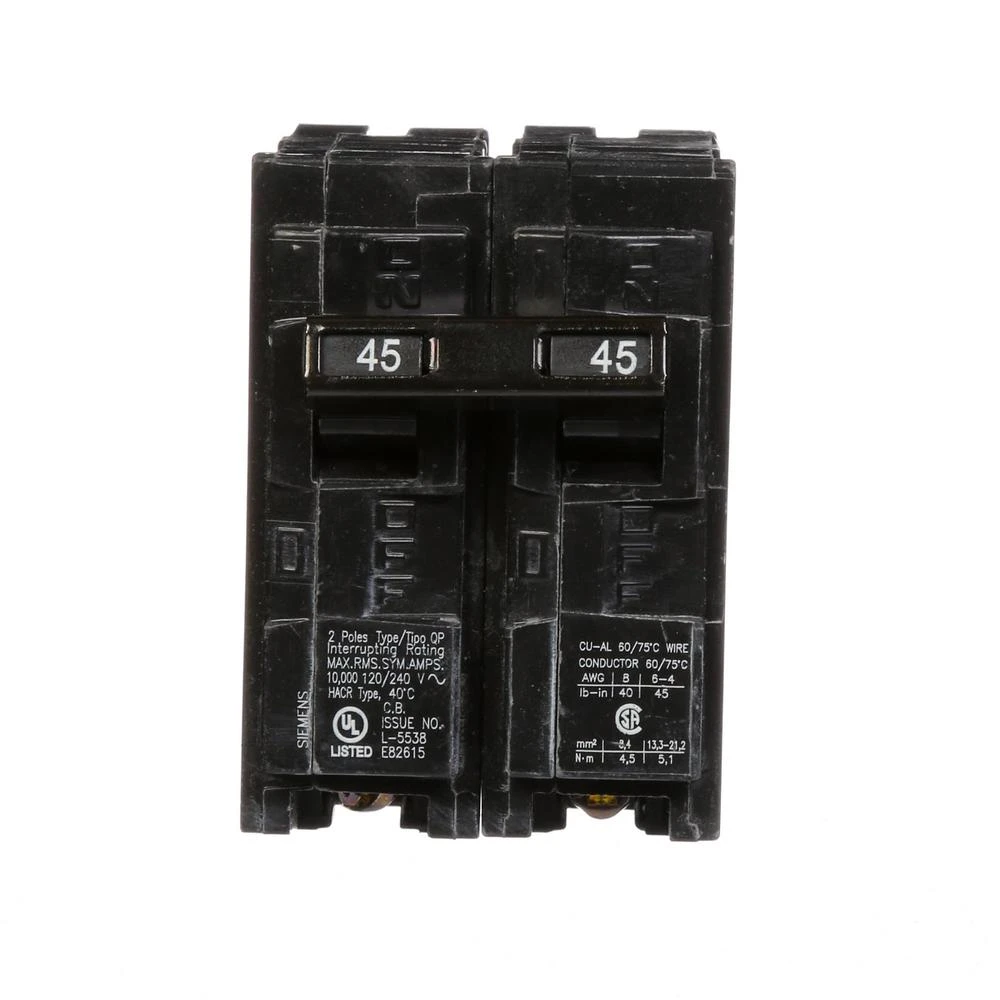 45 Amp Double-pole Type Qp Circuit Breaker - Siemens Q245