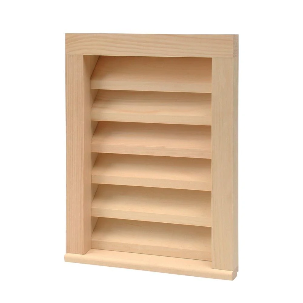 12 In. X 18 In. Paintable Wood Rectangular Siding Vent With Fiberglass Screen