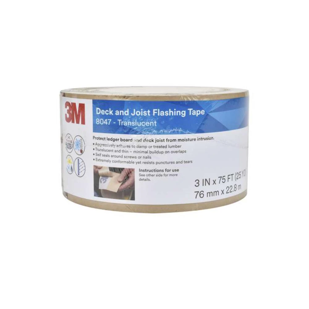 Deck And Joist Flashing Tape 8047 - Translucent, 3 Inch X 75 Feet
