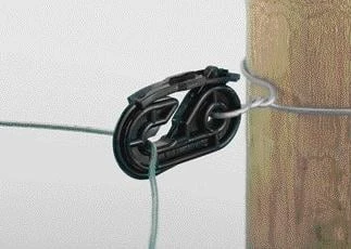 Corner Duty Post Insulator- Black 25pk