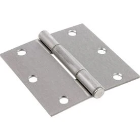 Hillman Squeak-Proof 3-1/2-in Satin Nickel Square-Radius Mortise Door Hinge (3-Pack)