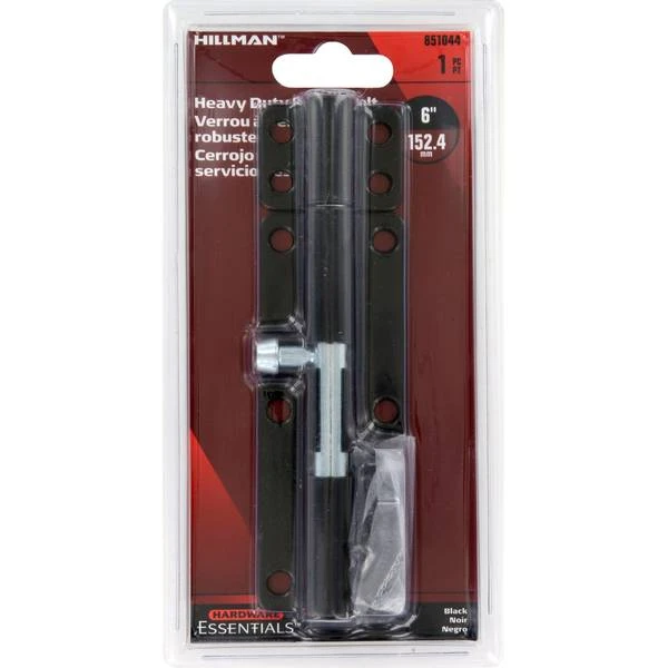 Black 6 Inch Heavy Duty Barrel Bolt For Cupboards And Doors