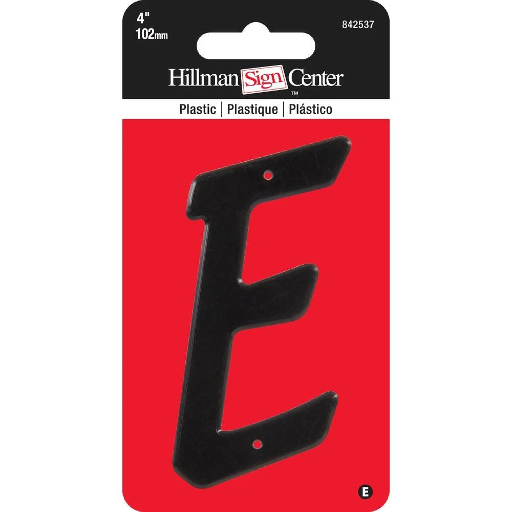 4 BLK PLASTIC LETTER E