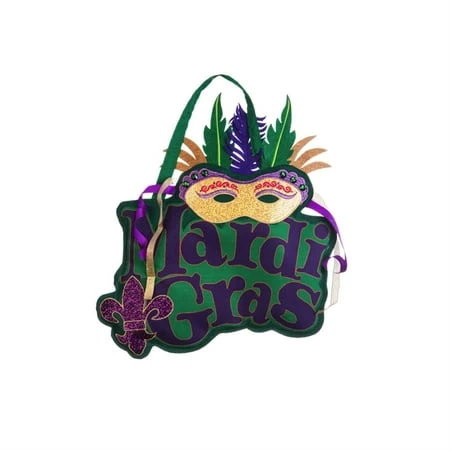 Door Decor Mardi Gras Wreath With Vibrant Colors And Festive Design