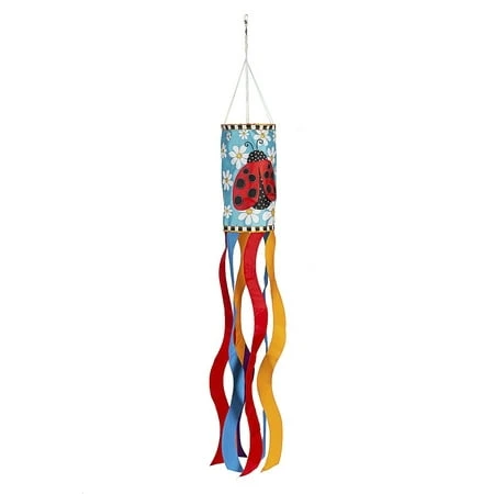 Ladybug With Daisies Sublimated Windsock - Vibrant Outdoor Decor