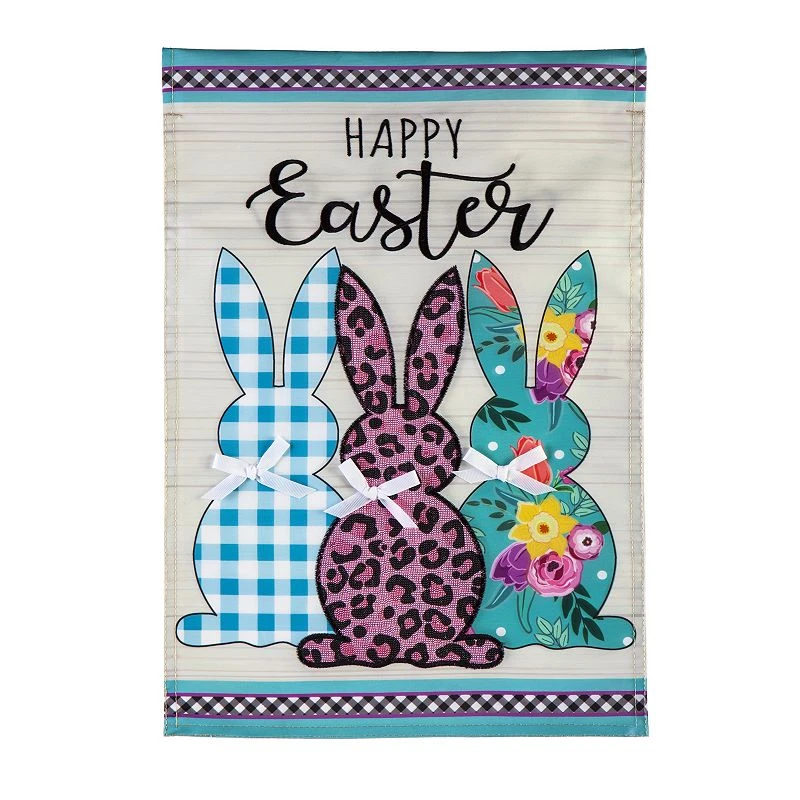 BRIGHT BUNNIES GARDEN FLAG