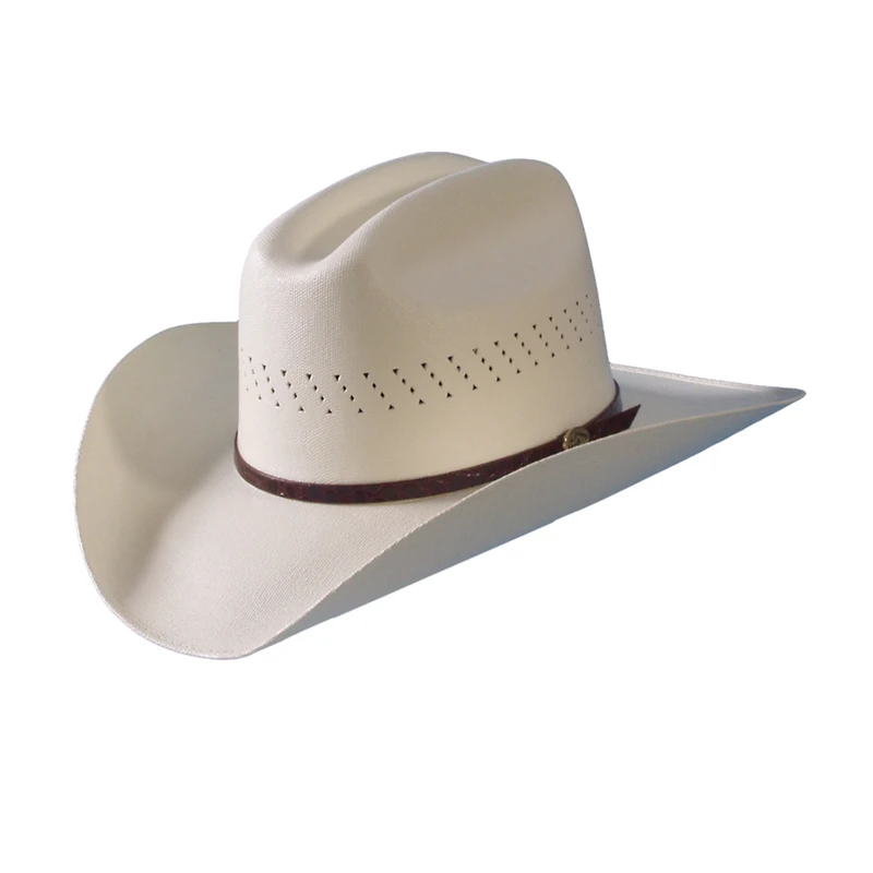 Western Cowboy Hat Off-white Size 7-1/8 With Imitation Alligator Hatband
