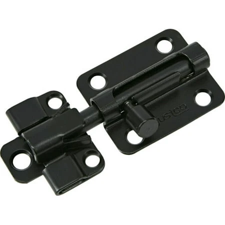 4 Inch Barrel Bolt, 2-part Black Steel With Mounting Screws