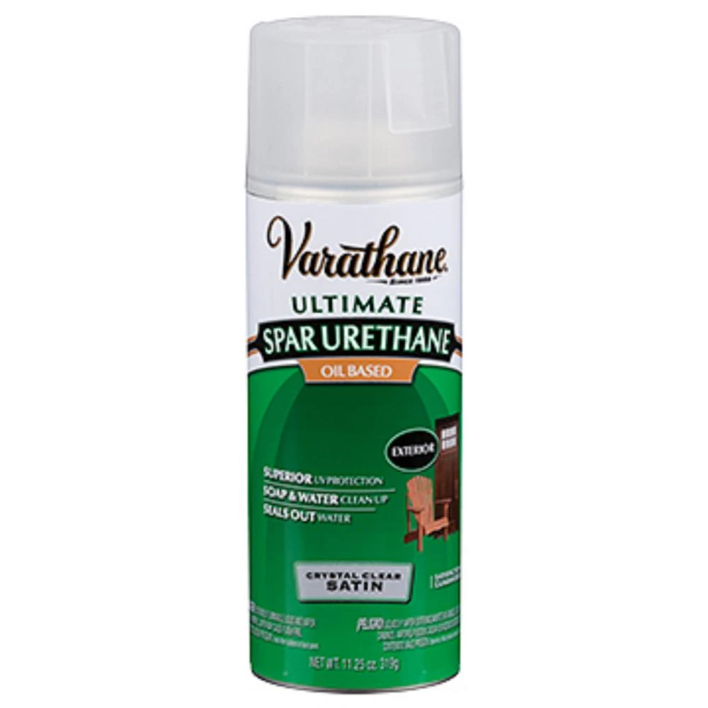 11 Ounce Clear Satin Oil-based Spar Urethane Spray For Wood Protection