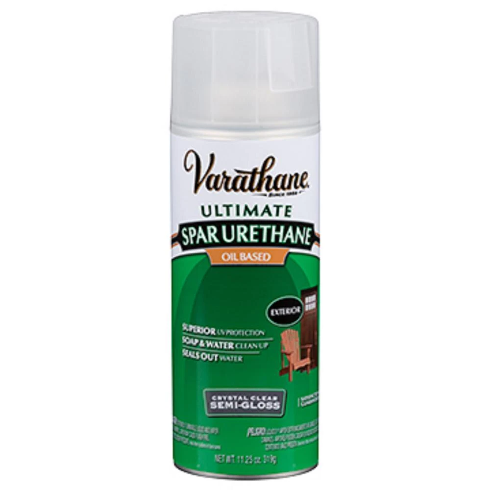 11 Ounce Clear Semi-gloss Oil-based Spar Urethane Spray For Wood Protection