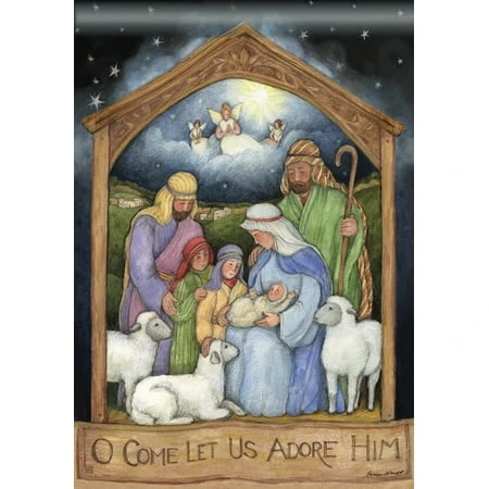 Christmas House Flag Nativity Baby Jesus Religious 28 X 40