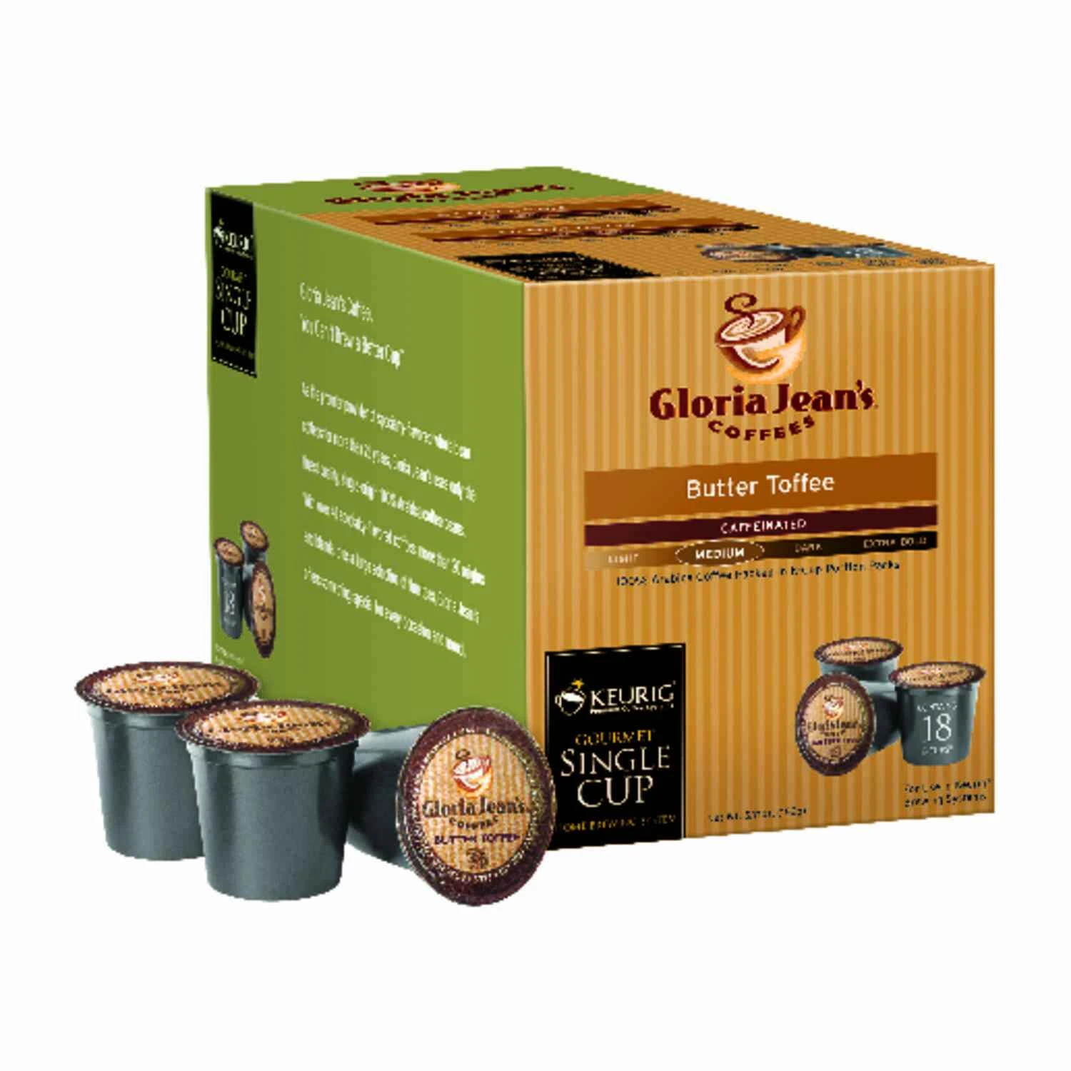 Keurig Gloria Jeans Butter Toffee Medium Coffee K-Cups 18 pk