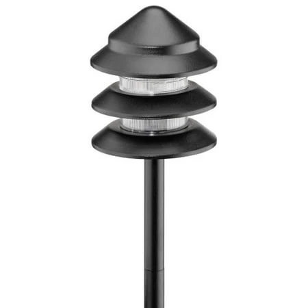 Lt13 Malibu Low Voltage Metal Three Tier 7-watt Landscape Light In Black