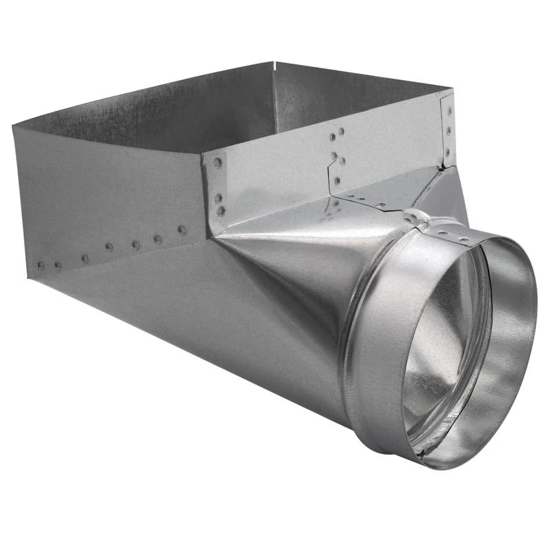 10 In. H X 6 In. W Silver Galvanized Steel Register Boot Model Gv0629