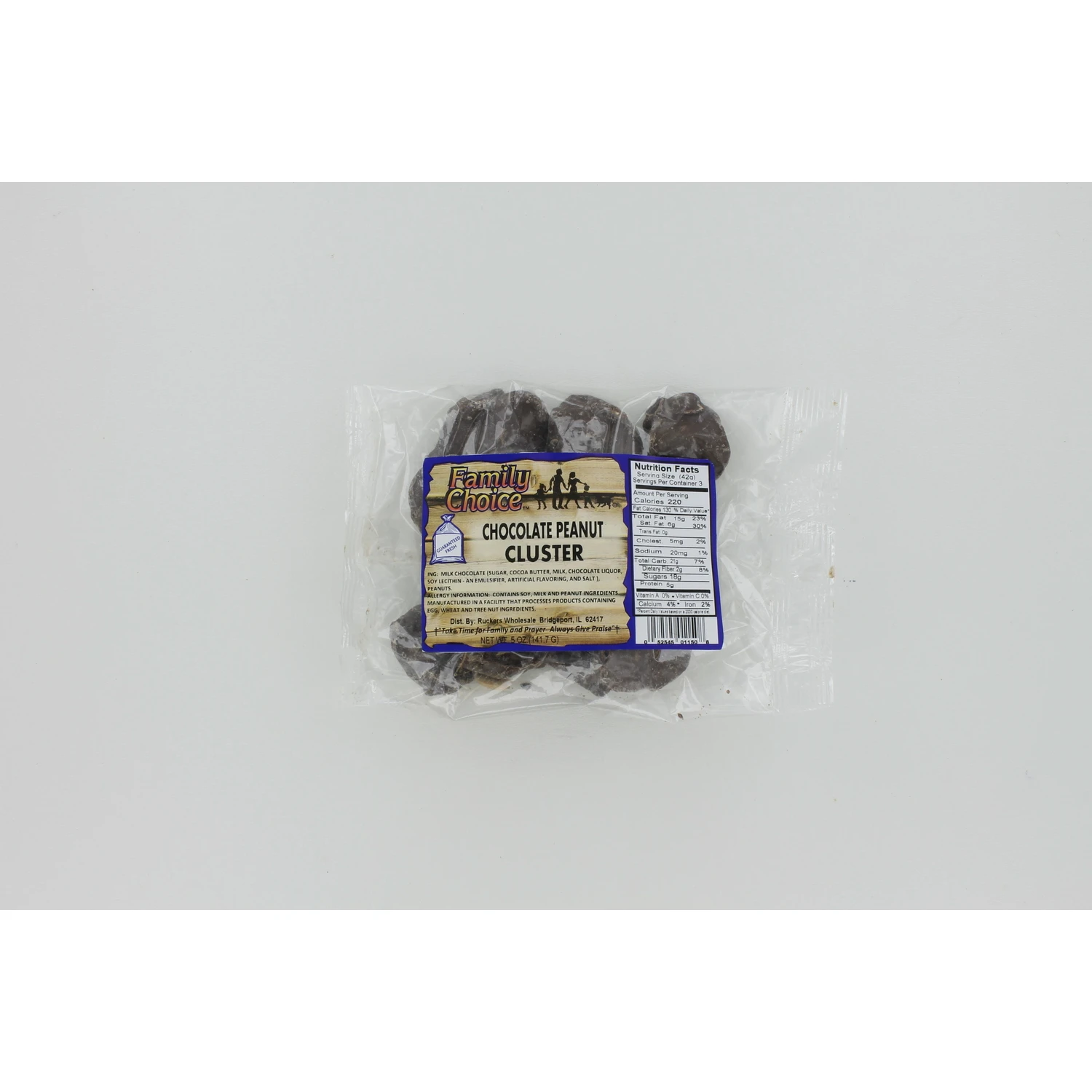 Chocolate Peanut Clusters Candy 5 Ounce Bag - Delicious Snack Treat