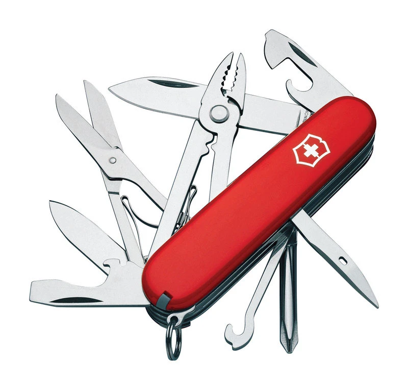 Deluxe Tinker Red Stainless Steel 3.5 In. Pocket Knife With 12 Functions
