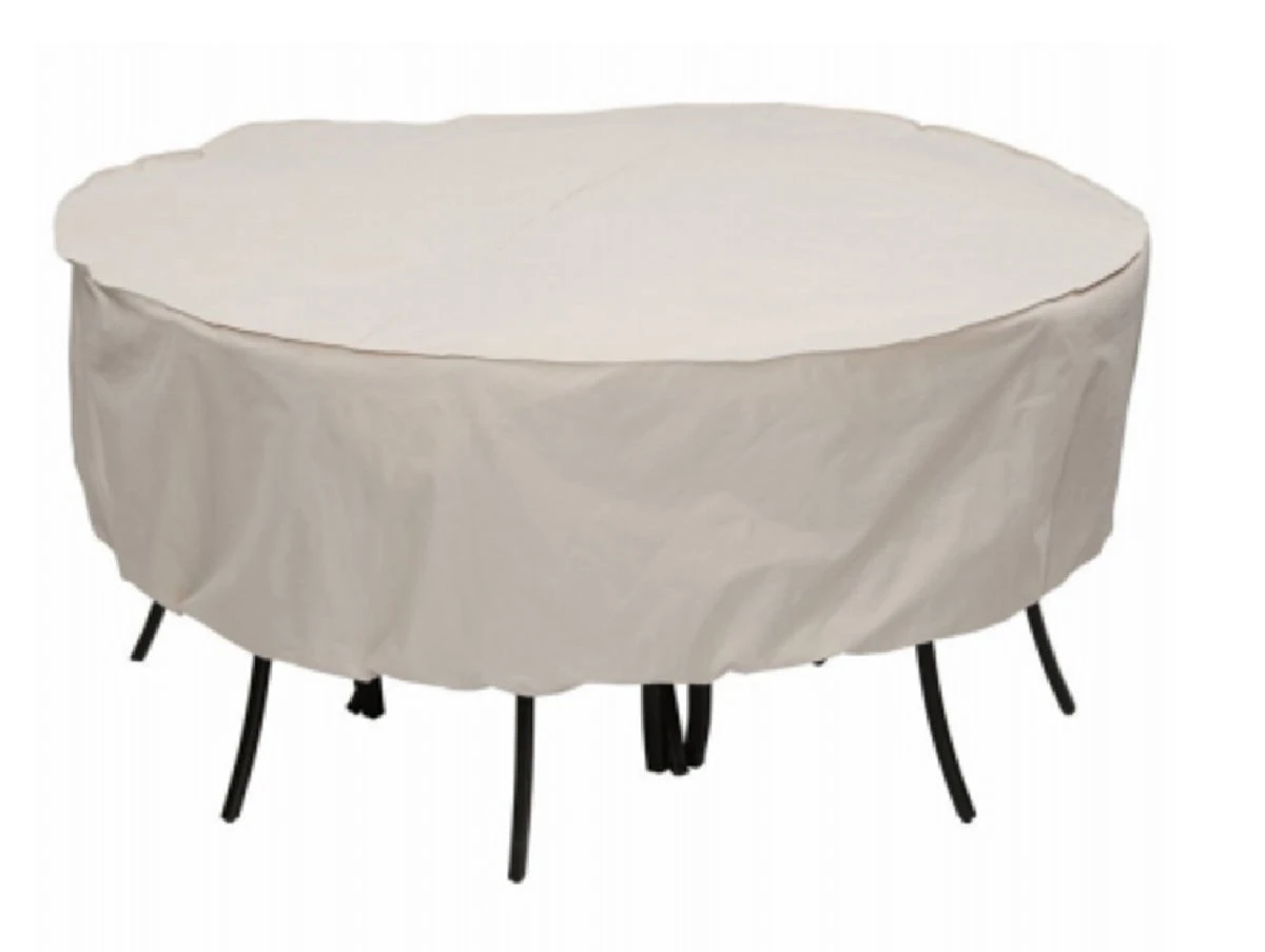 Round Patio Table And Chair Dining Set Cover, Taupe, 30" X 80" Diameter