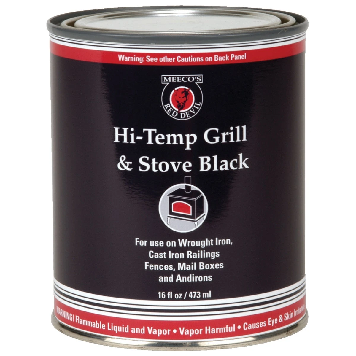 Satin High Heat Grill And Black Stove Enamel, 16 Oz. Can, Black