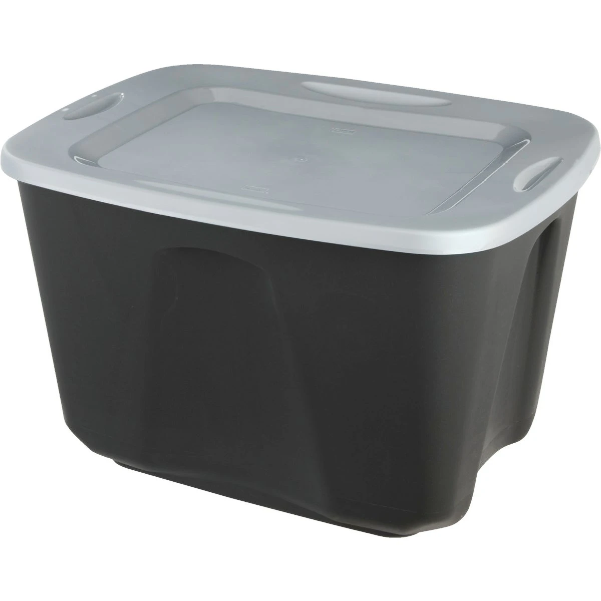 18 Gallon Black Stackable Tote With Easy Handles And Durable Design
