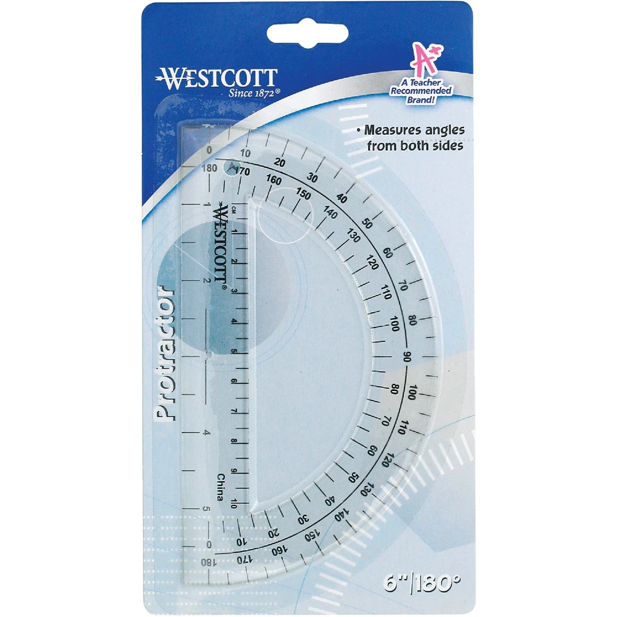 6 Inch Clear Plastic Protractor - 180 Degree Measuring Tool