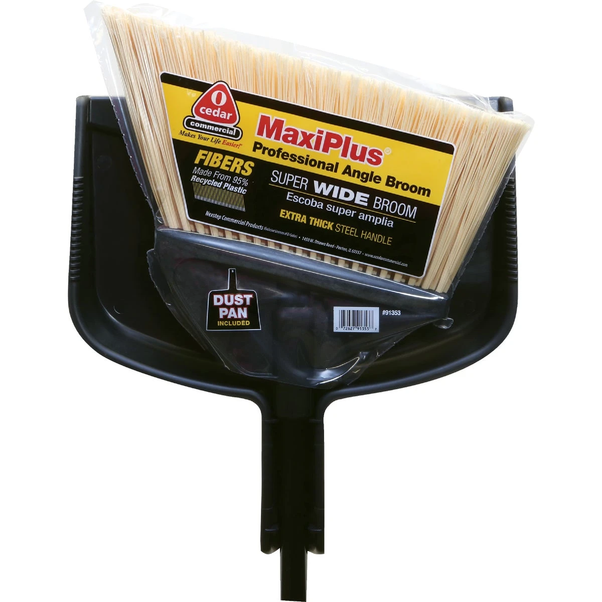 14 In. W X 56 In. L Steel Handle Angle Broom With Dustpan