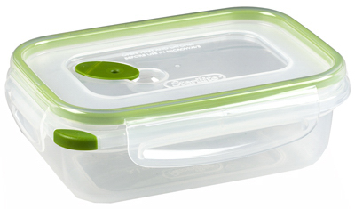 Ultra-seal Food Container, Rectangle, Clear/tangerine, 3.1 Cups