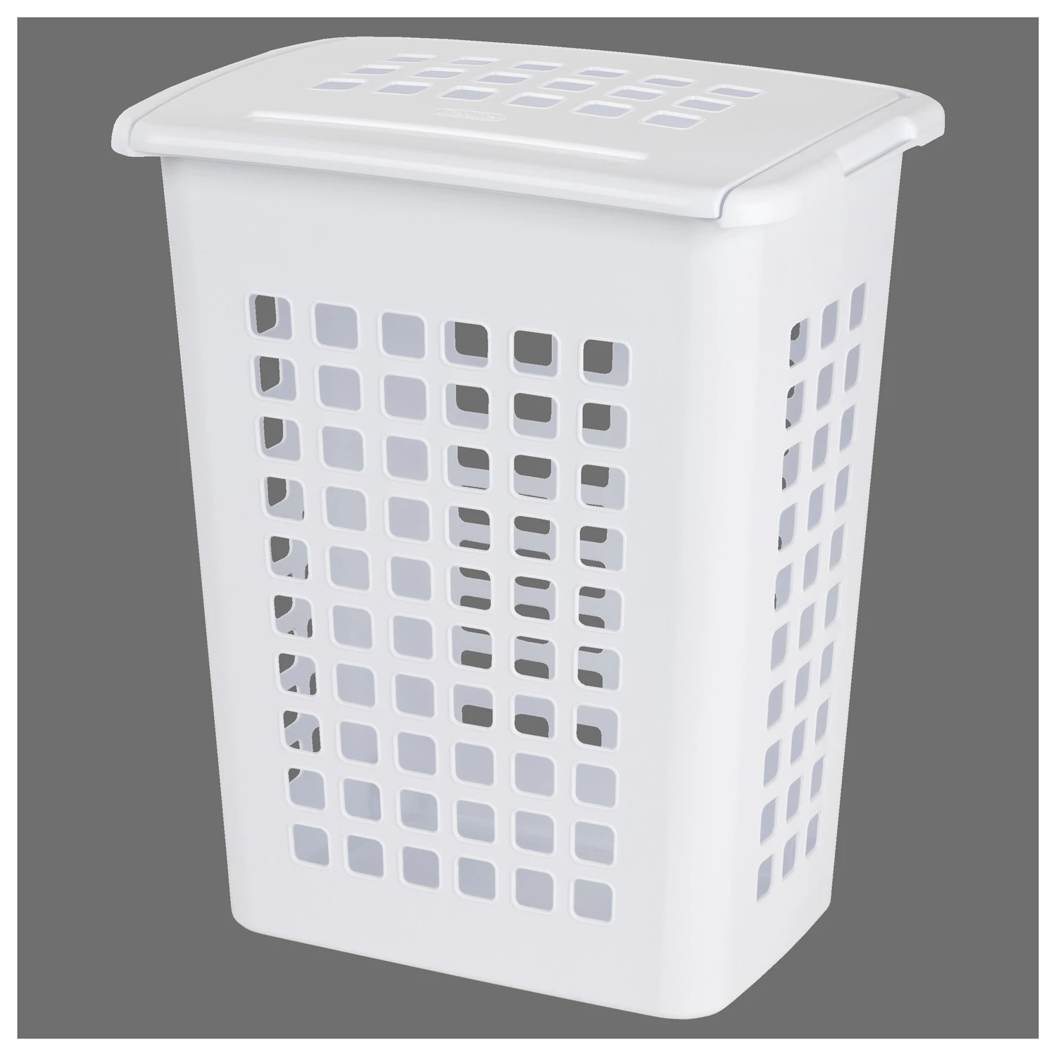Slim Laundry Hamper, White Rectangular, 19-1/8 X 13-3/4 X 22-7/8-inch
