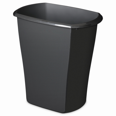 Rectangular Black Wastebasket Can with 5.5 Gallon Capacity