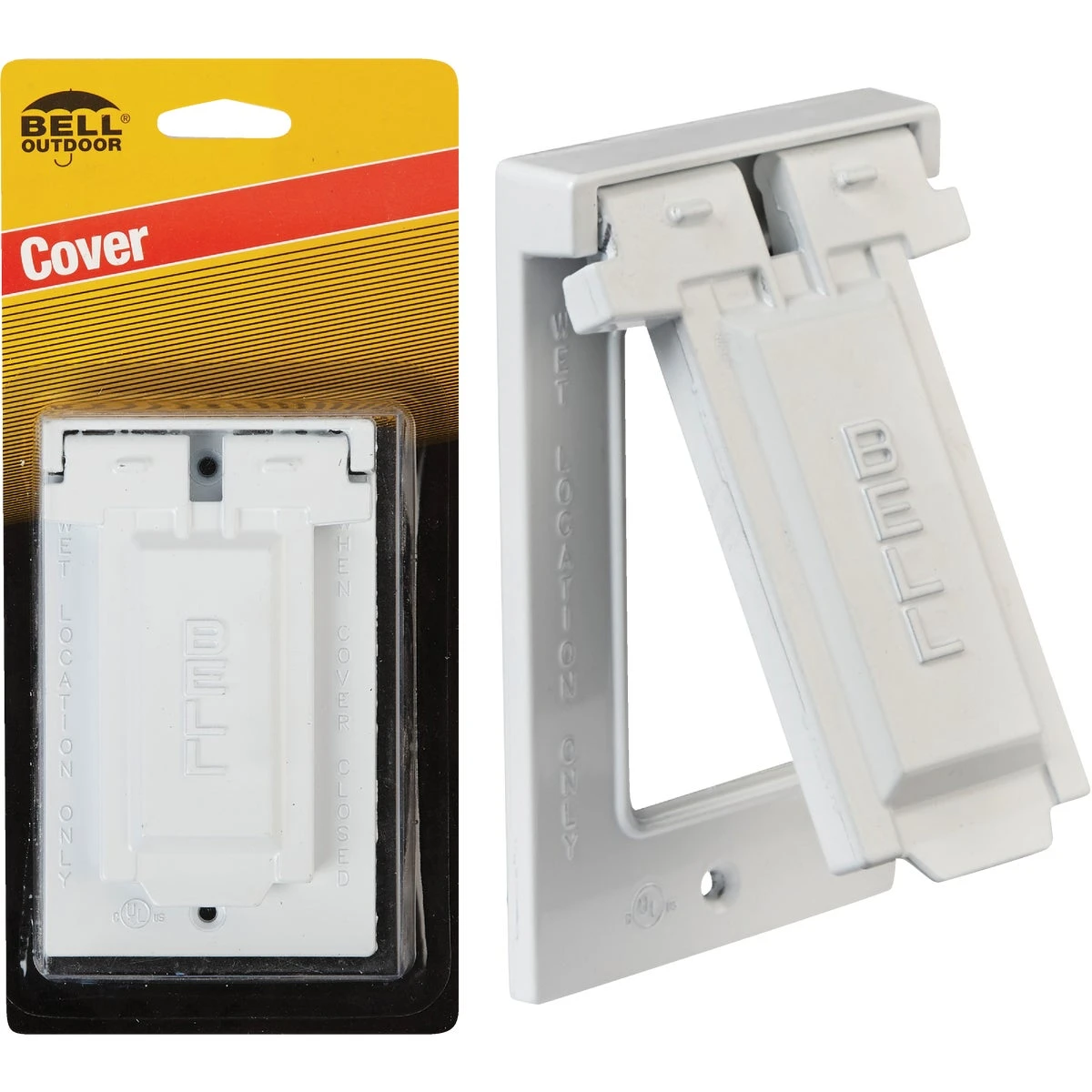 Single Gang Vertical Mount Die-cast Metal White Weatherproof Gfci Outdoor Outlet Cover