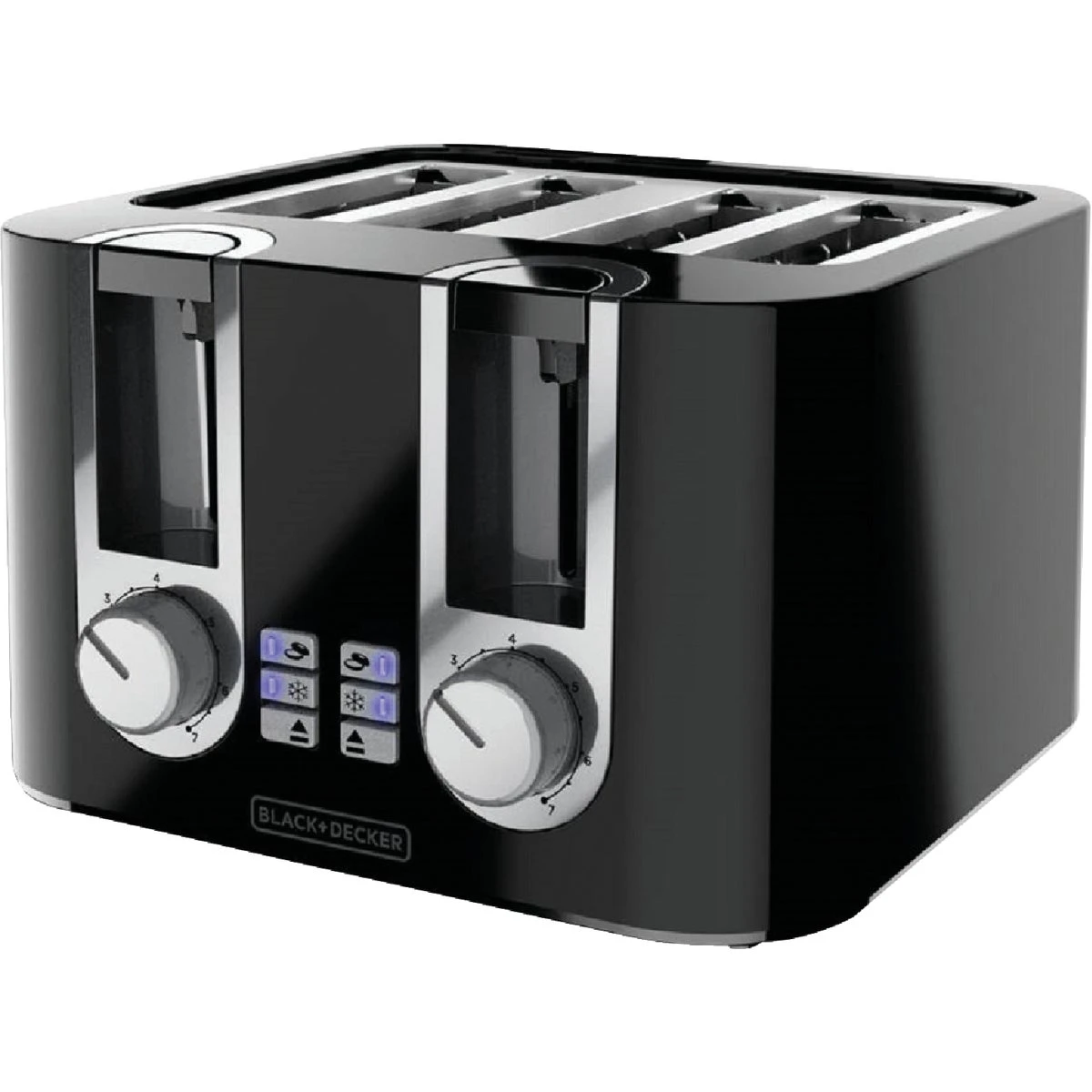 4-slice Black Toaster With Dual Controls And Extra Wide Slots