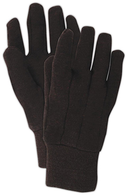Jersey Work Gloves, Brown Cotton, Men's L, 3-Pk.