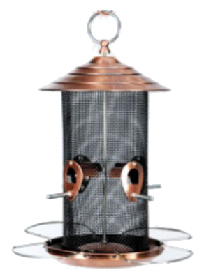 Copper Finish Mixed Seed Bird Feeder with Durable Construction