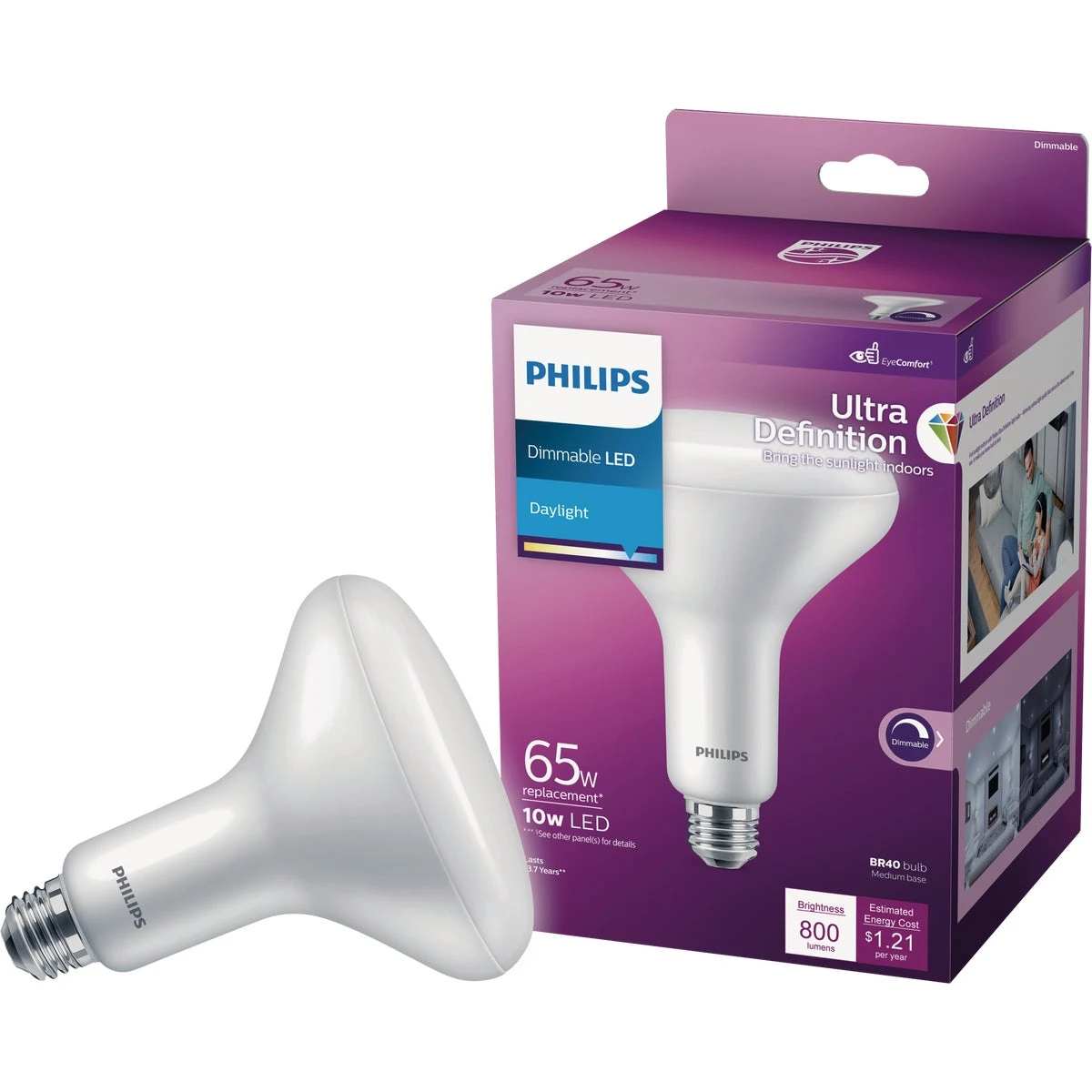 Ultra Definition 65w Equivalent Daylight Br40 Medium Dimmable Led Floodlight Light Bulb