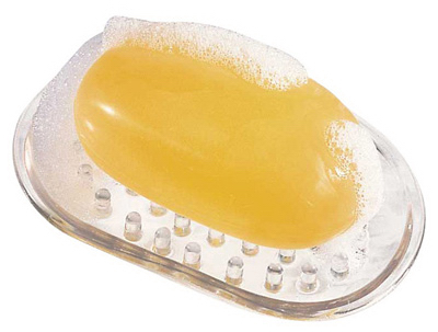 Clear Plastic Soap Dish for Bathroom or Kitchen Use